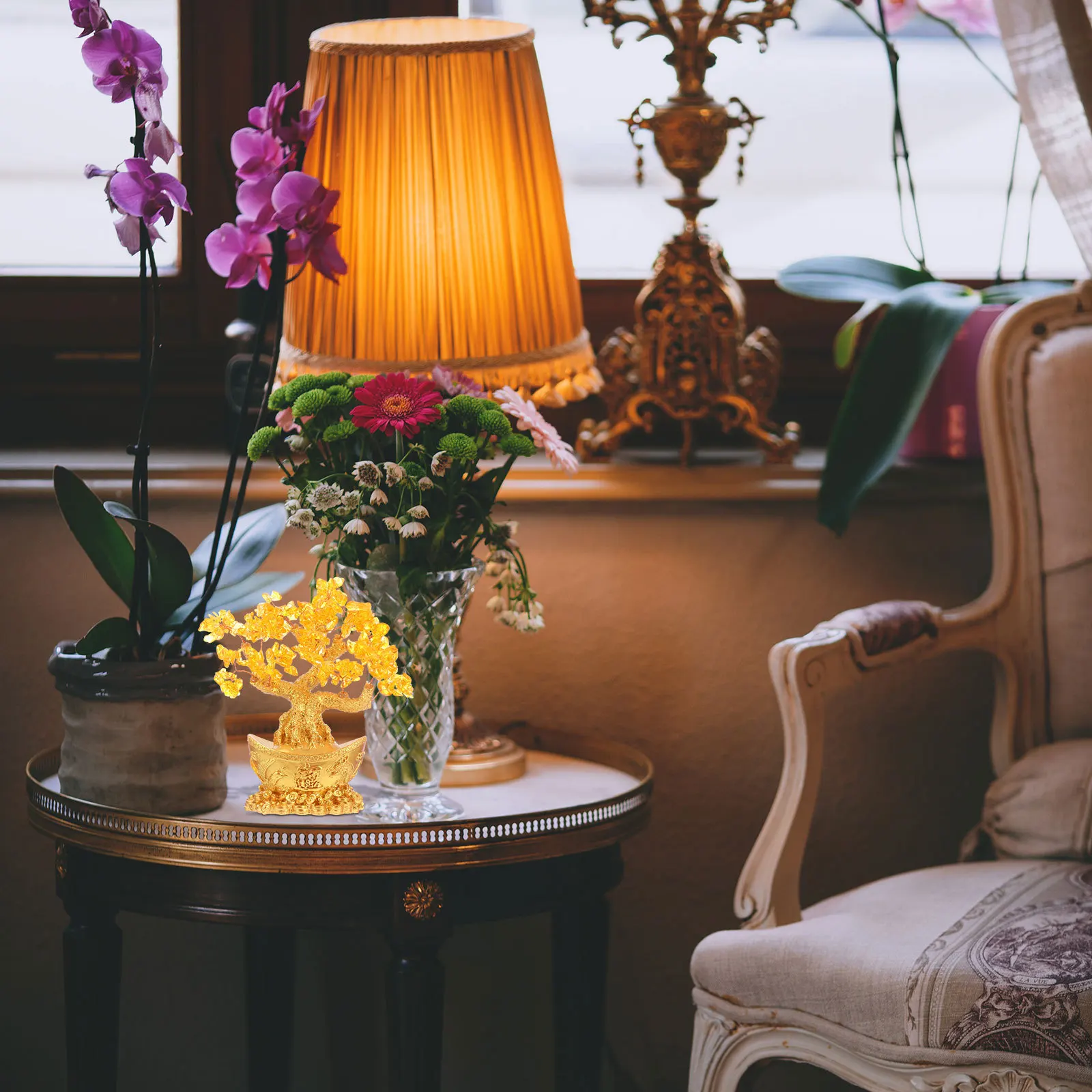 

1Pcs Crystal Money Tree Desktop Feng Shui Decoration Fortune Tree Ornament for Home Office Shop Wealth Prosperity