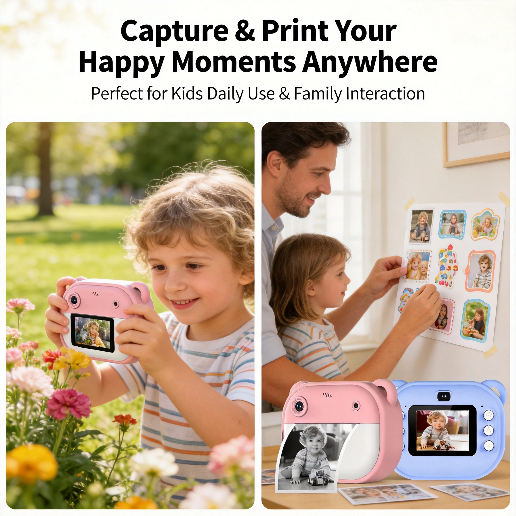 Children Digital Camera Instant Print for Toys+32G Memory Card Kids Thermal Print Camera Instant Photo Printing Camera Video