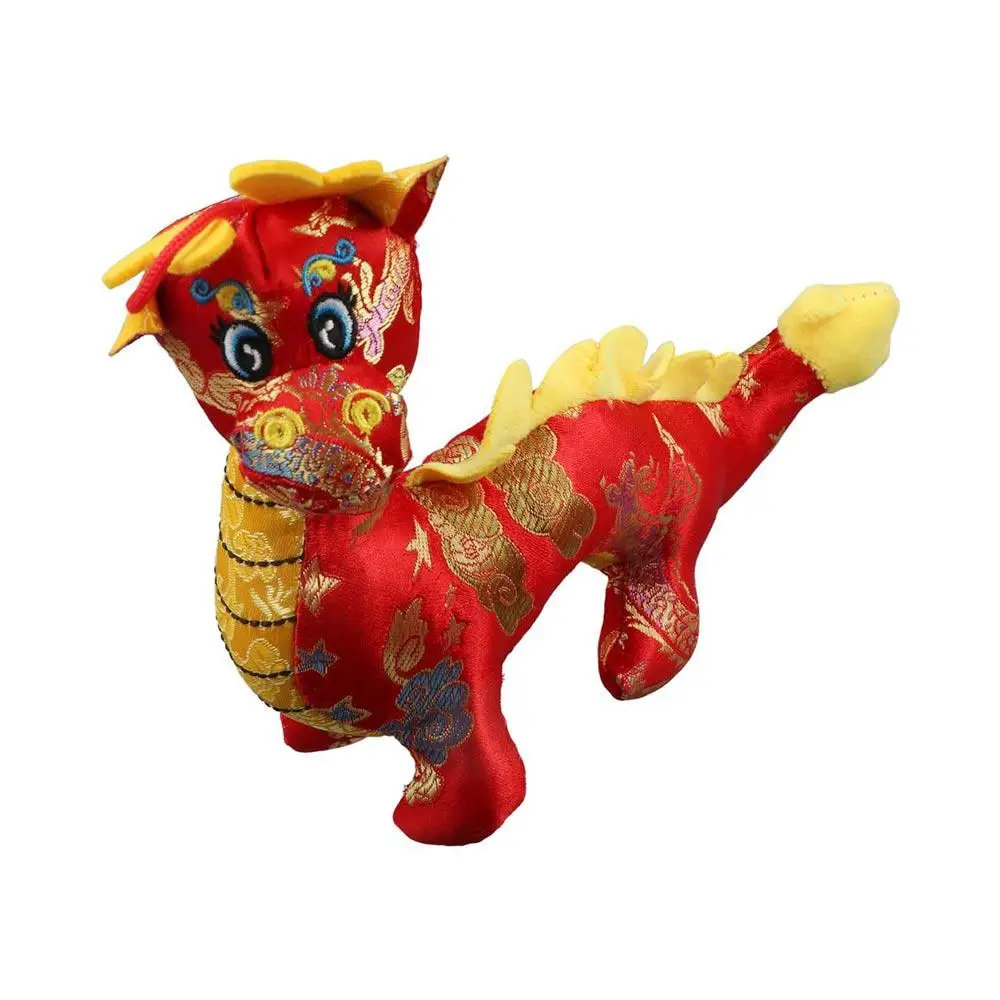 Dragón chino dragón chino juguetes de peluche Animal dragón del zodiaco dragón del zodiaco juguetes de peluche dragón rojo suave Año mascota muñeca Año Nuevo