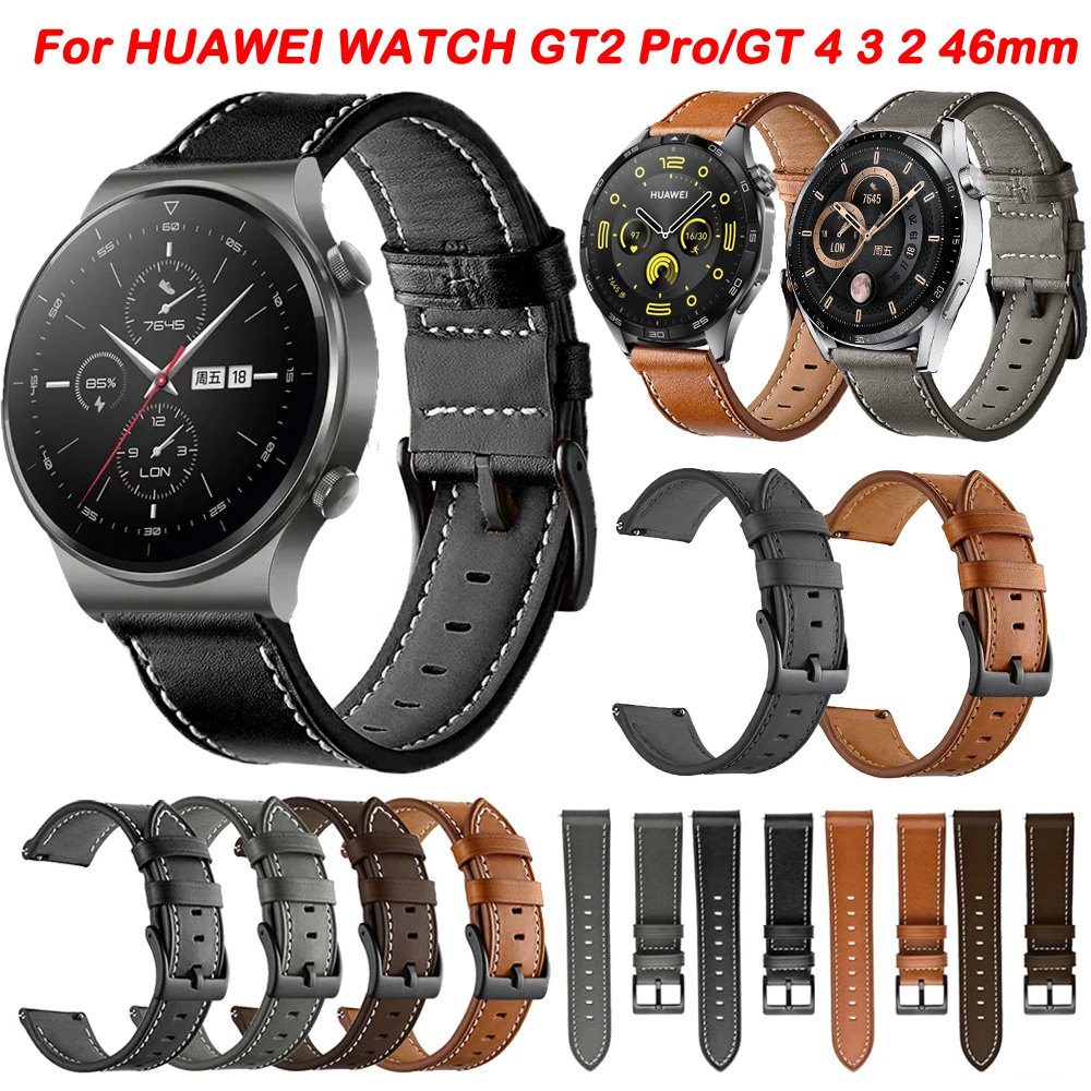 

Ремешок кожаный для Huawei Watch GT 3 2 Pro/GT 2e/GT3 GT2 GT 4 46 мм, сменный Браслет для наручных часов 4 Pro, 22 мм