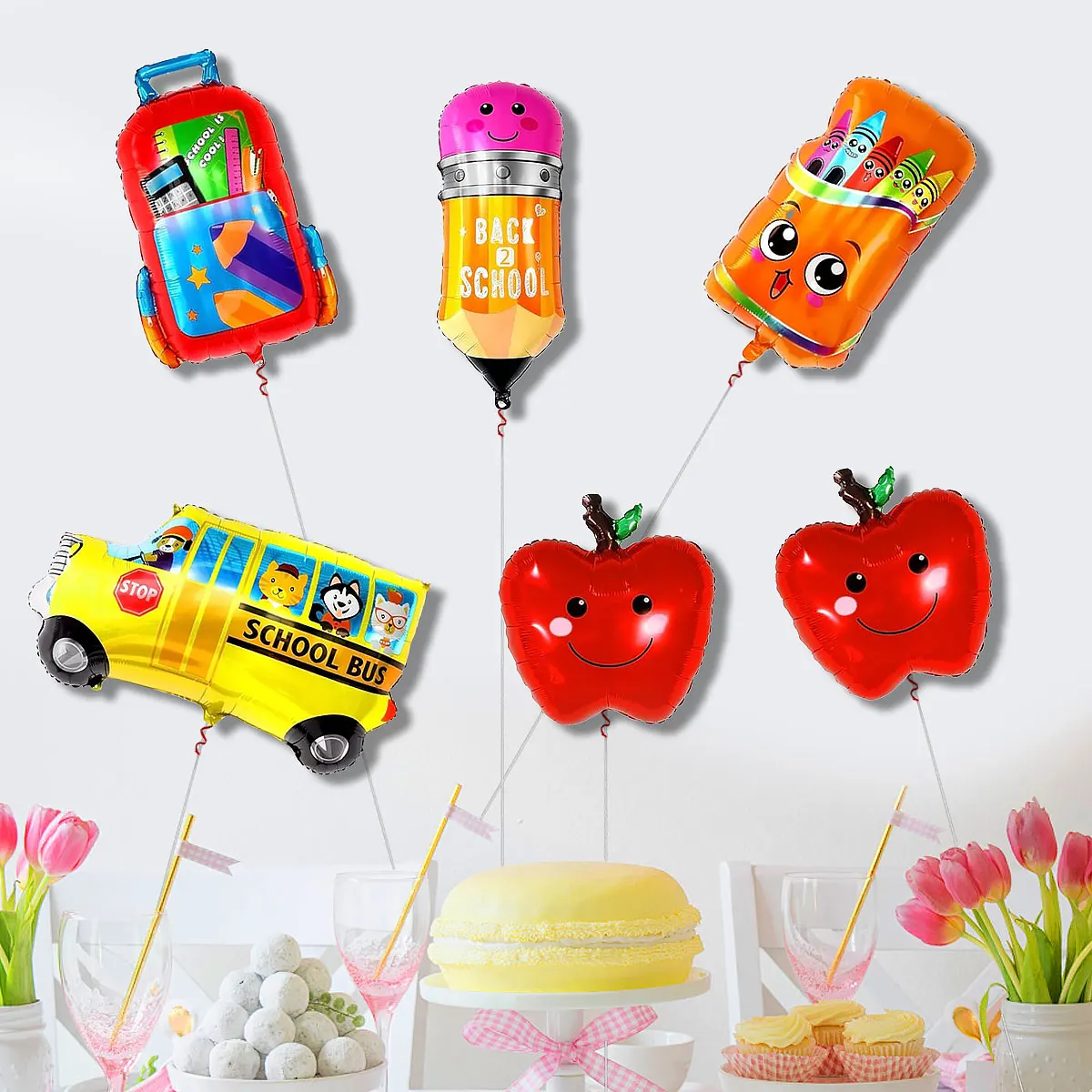 6 pcs balloons for returning to school First day decoration for school Welcome back to school Party decoration