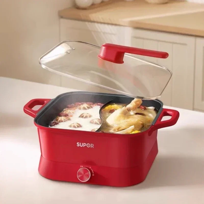 Multifunctional Household Electric Hot Pot - Mandarin Duck Style. Integrated Cooker for Delicious Cooking.