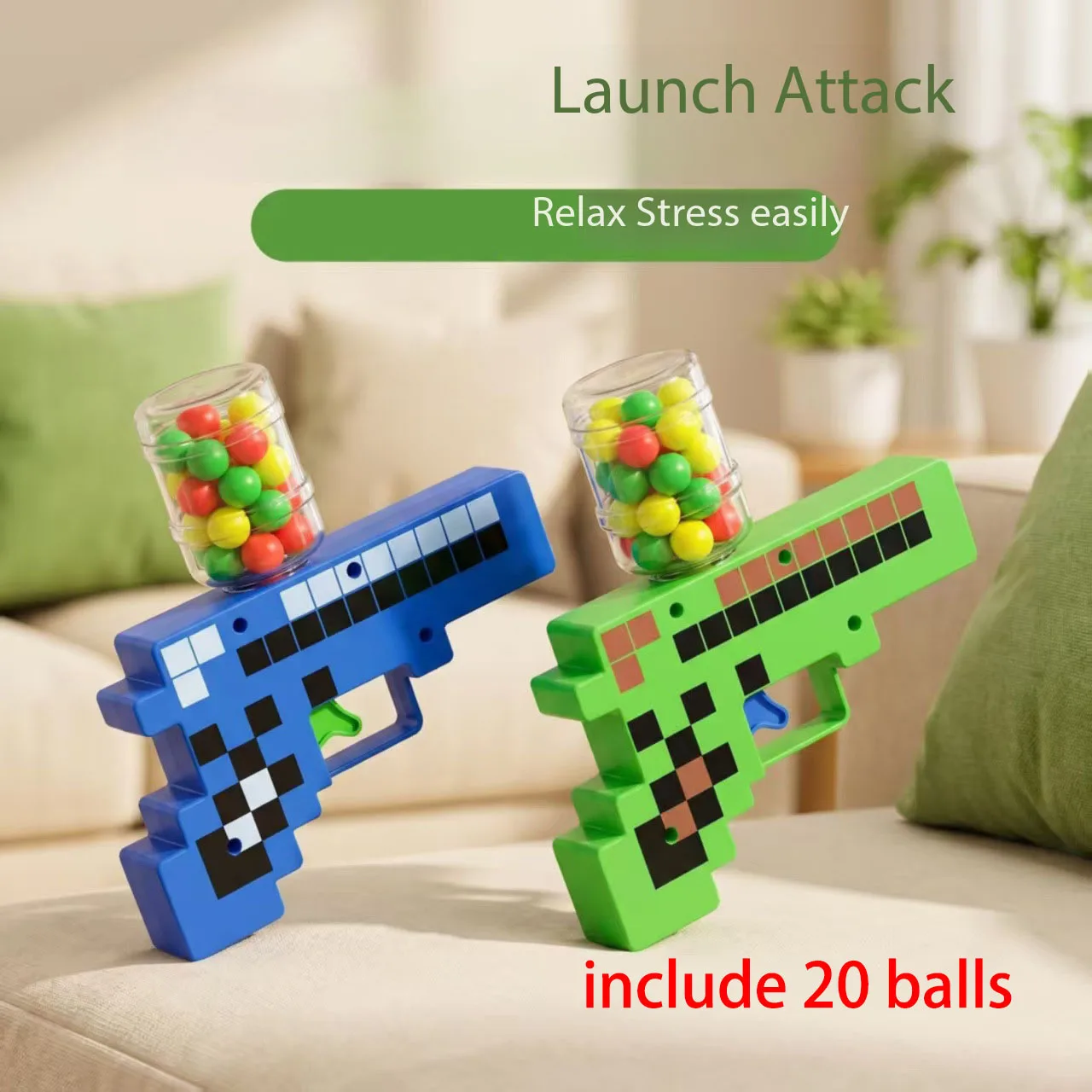 

W 2026 New Bullet Ball Shooting Gun Safe Repeating Launch Toy Gun Stress Relief Toy Parent-child Interaction Game Christmas Gift