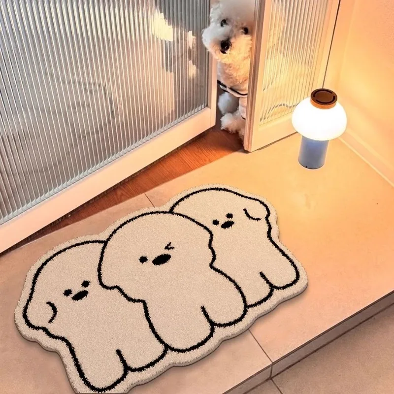 Cartoon Bathroom Absorbent Floor Mat Toilet Bedroom Door Non-Slip Foot Pad Thickened Cute Carpet