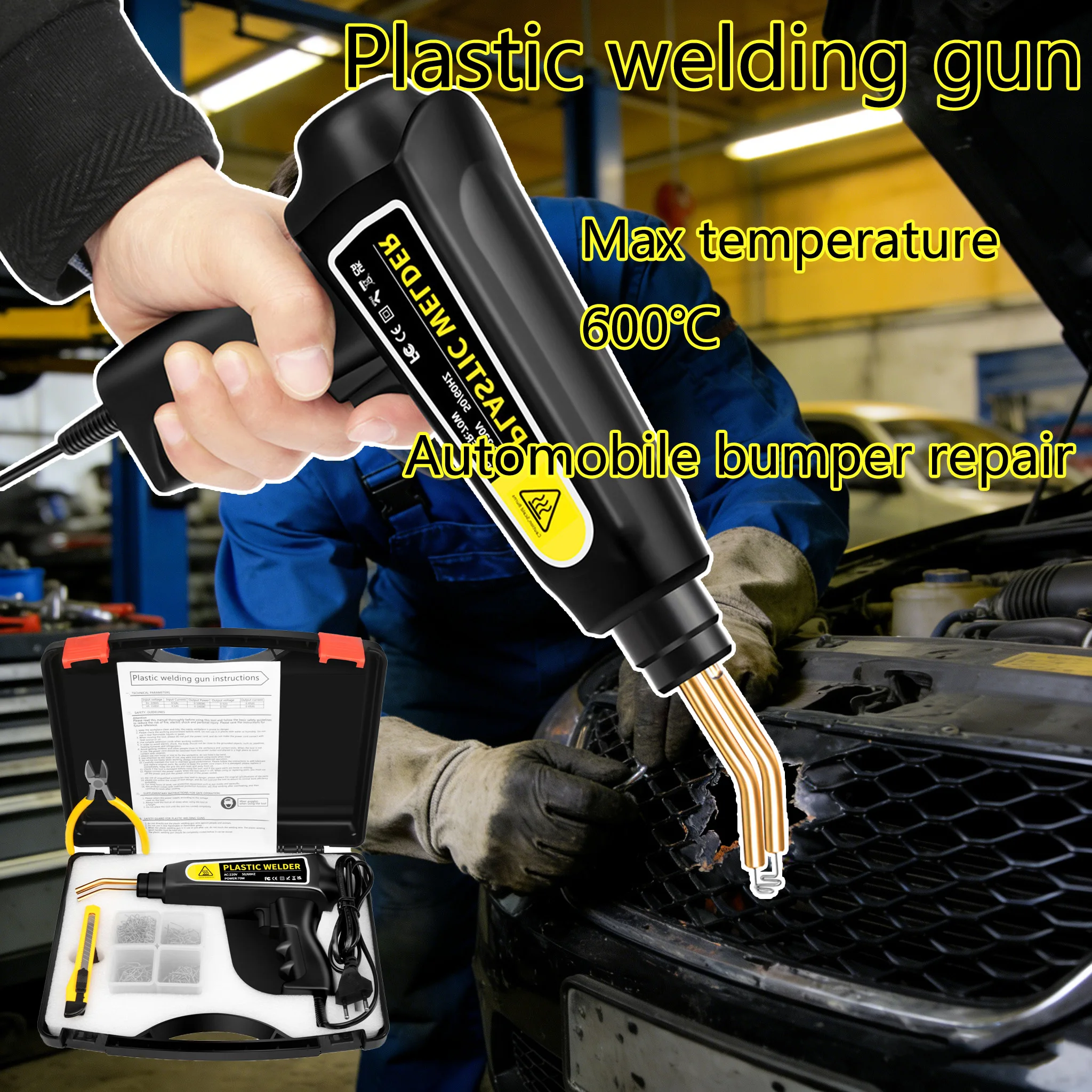 

Plastic Welding Machine 70 100W Hot Stapler Bumper Soldering Iron Garage Repair Tool PVC Welder Car Bumper Repair Kit for Auto