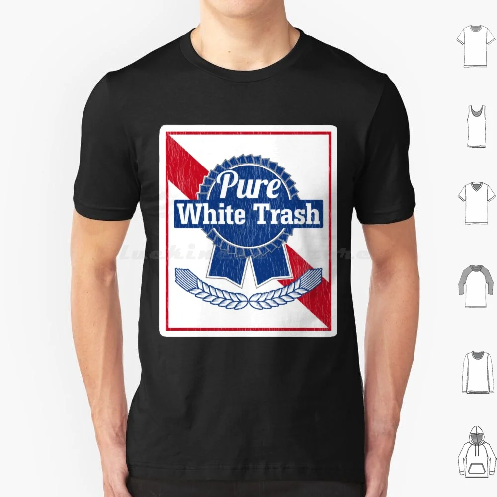 تي شيرت أبيض مقاس كبير 100% قطن أبيض رداء المهملات قمامة بيضاء