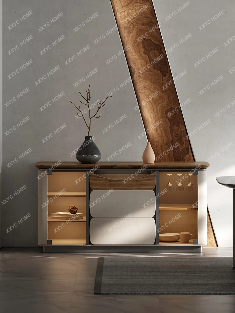 Living Room Storage Cabinet Storage Cabinet High-End Solid Wood Tea Integrated Side Cabinet