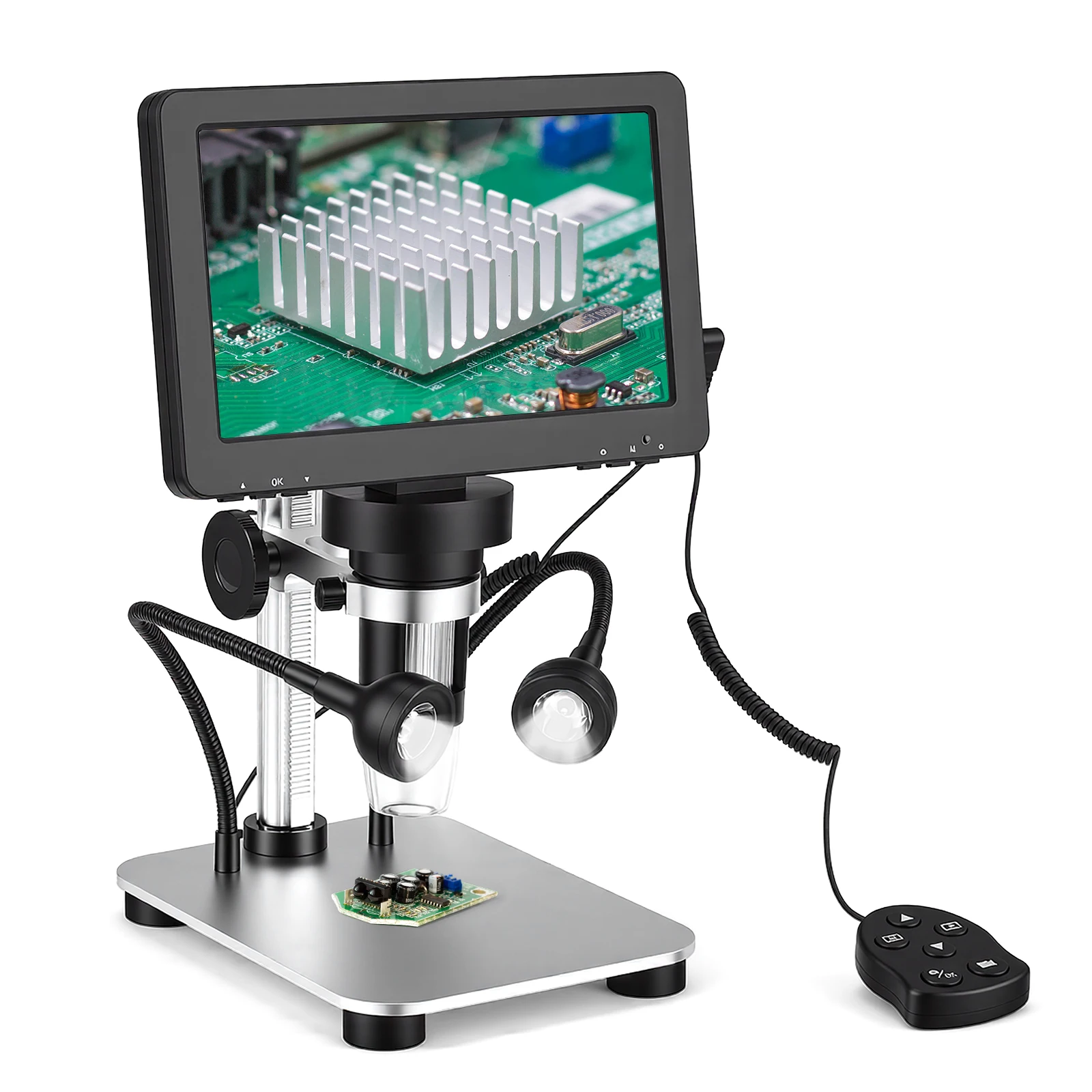 Microscope numérique pour pièces, loupe de soudage avec LED, grossissement 1200X, écran LCD 7 pouces, compatible Windows et Mac