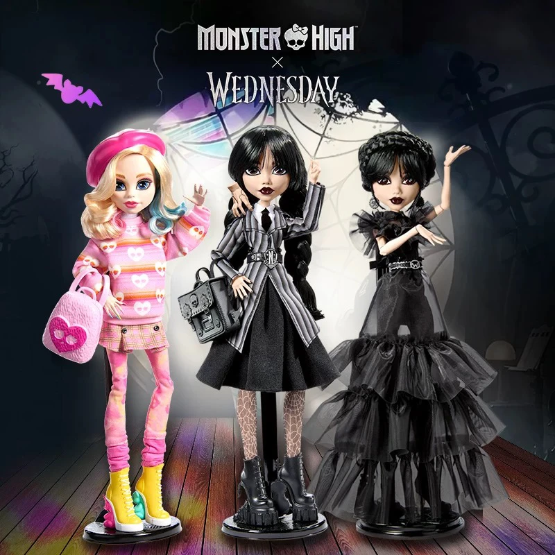 Geniune Monster High x Wednesday Dolls Rave'n Wednesday Addams Enid Sinclair In Stock Toys Collectible Dolls Perfect Gifts Girls