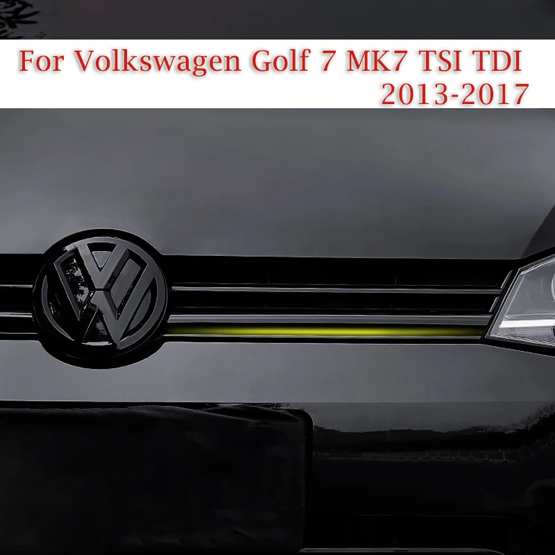 Dla Volkswagen przedni zderzak środkowy kratka listwy listwy wykończeniowe Golf 7 MK7 TSI TDI reflektor brwi osłona zestawy karoserii 2013-2017