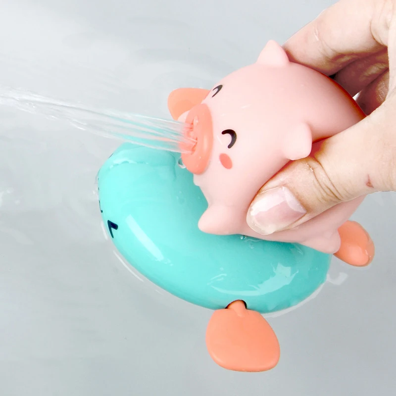 Juguetes de baño para bebé, patos de baño, animales de dibujos animados, ballena, cangrejo, piscina, cadena clásica, mecanismo de relojería, juguete de agua para niños de 0 a 24 meses