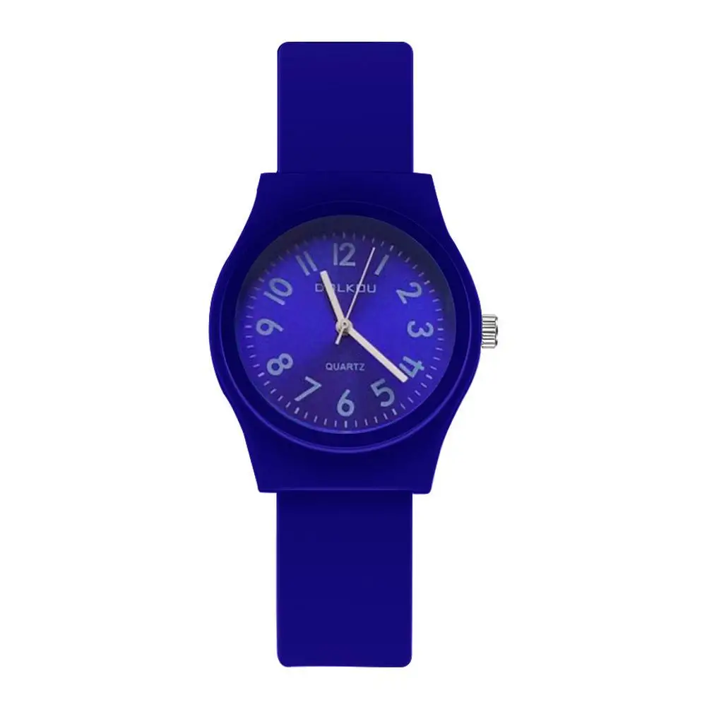 Montre à quartz multicolore pour étudiant, bonbons frais, document de mode décontracté, cuir de gemme rugueuse pour lycéen, Q0E9