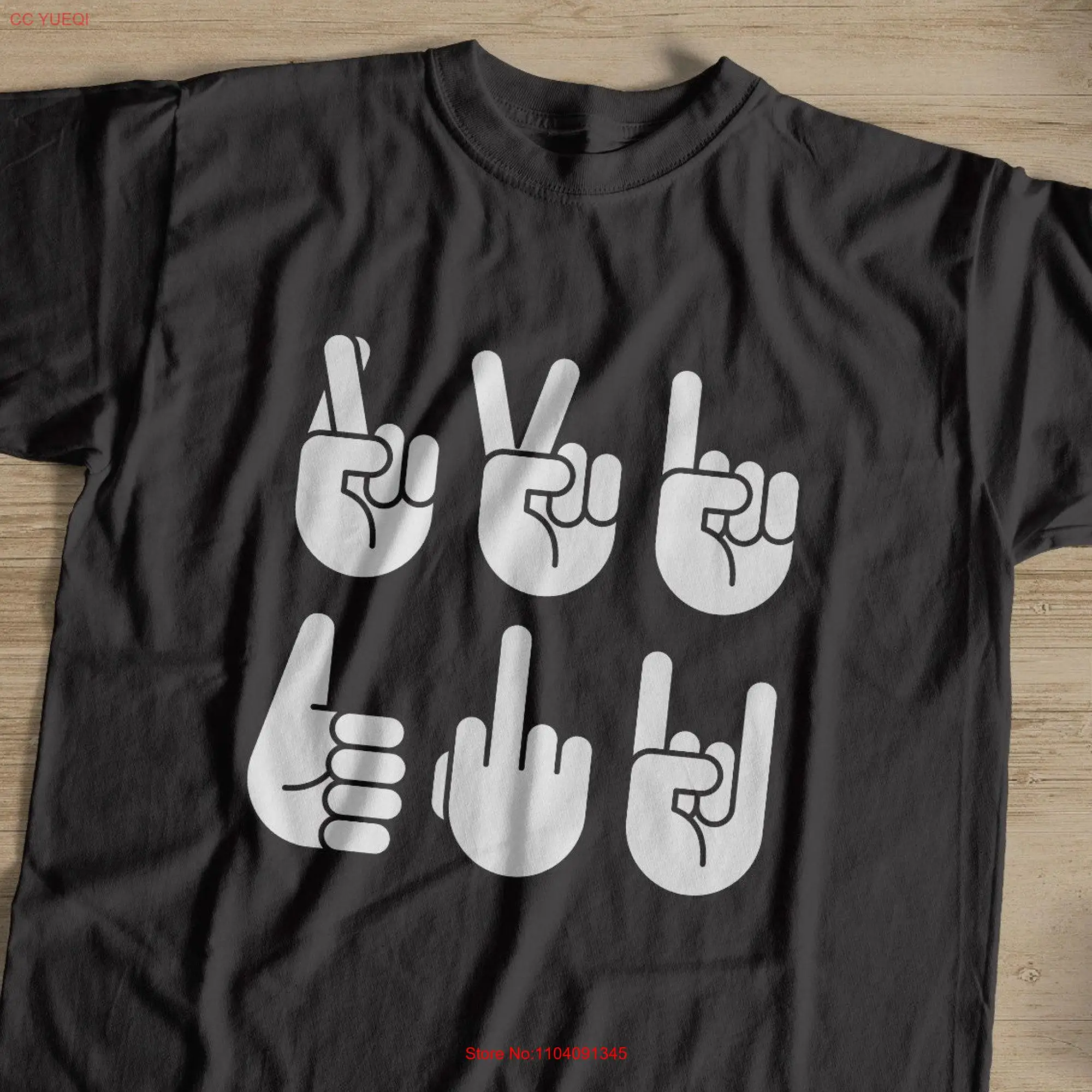 Hand Gestures T Shirt OK Gesture Middle Finger Thumbs Up Funny Idea Offensive Humour Novelty For Men