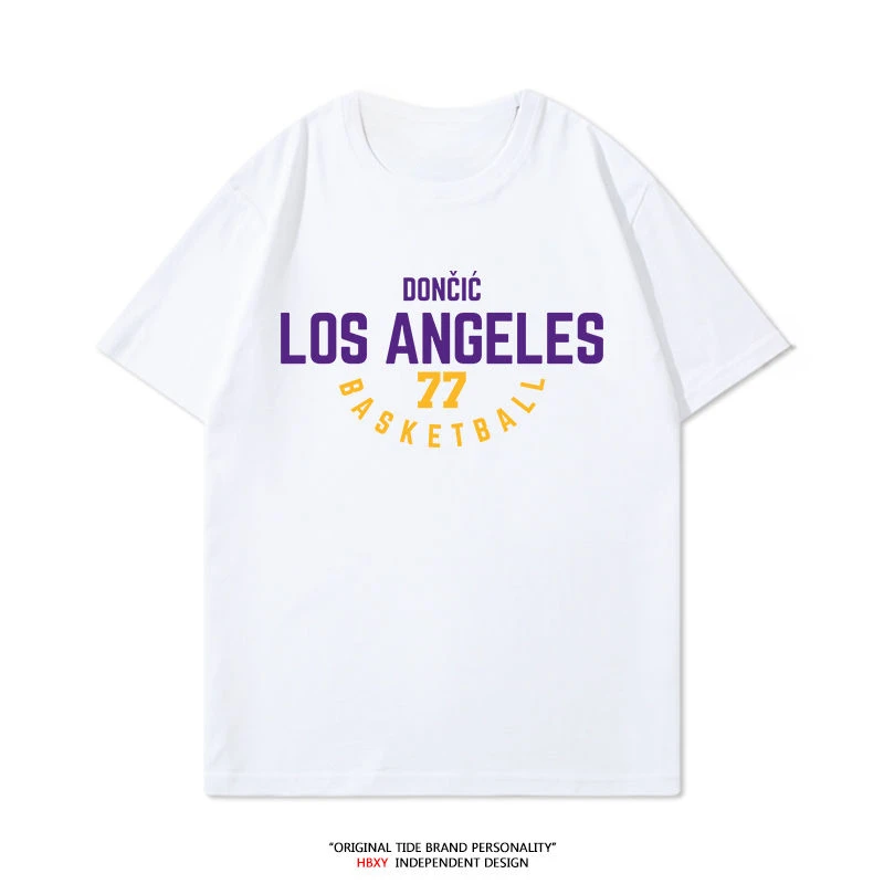 Schießkleidung Nr. 77Trainings-T-Shirt mit Aufdruck, kurzärmelig, für Herren, Retro-Basketball, Top, Sport, Sommerkleidung, modisches T-Shirt