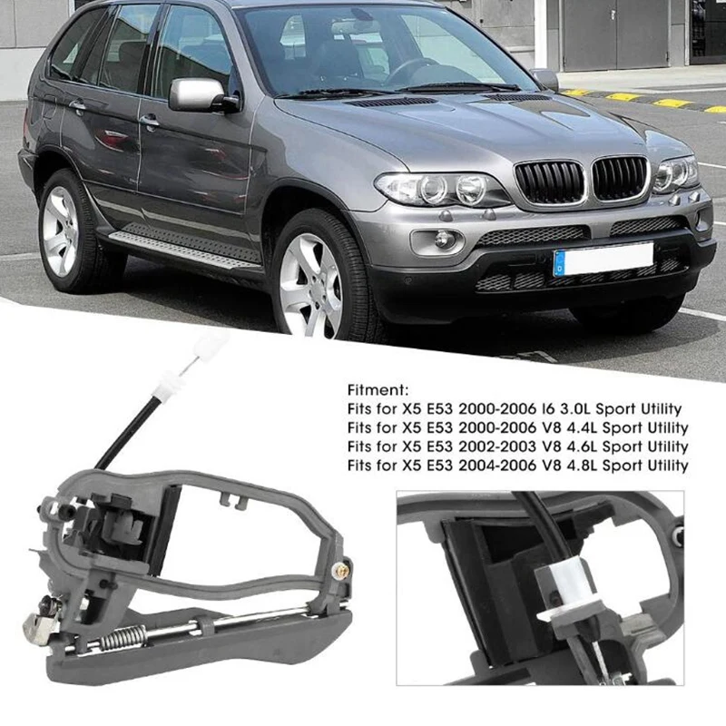 

Driver Side Door Handle Outside Door Handle Carrier For BMW X5 E53 2000-2006 Front Left 51218243615