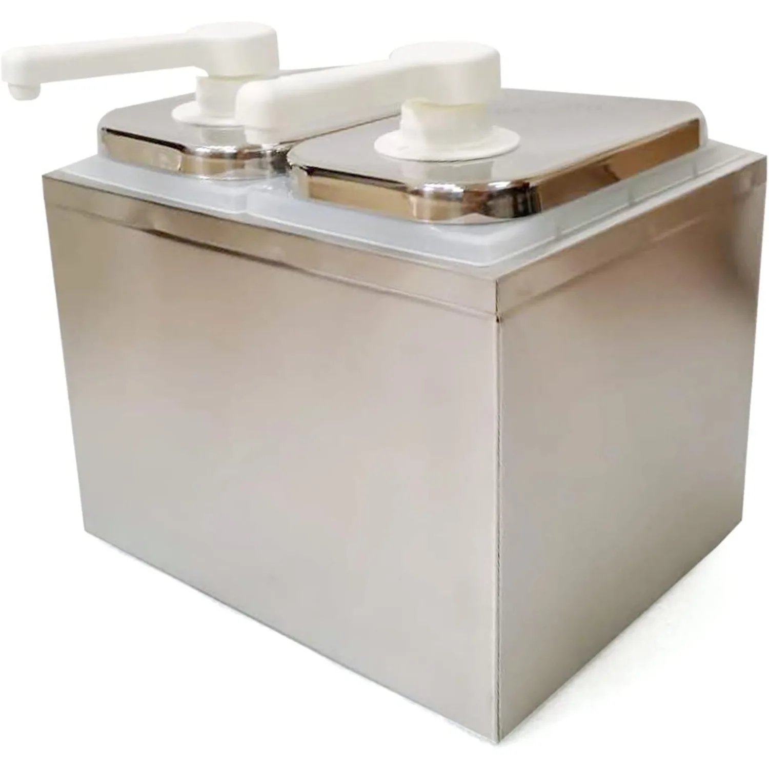 

Condiment Pump Station 4L Sauce Dispenser Pump Double Head Stainless Steel Ketchup Mustard Dispenser for Restaurant Salad Jam