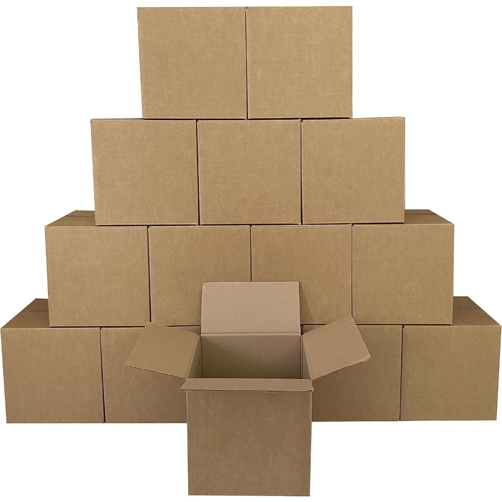 صناديق شحن مموجة شديدة التحمل بوزن 275 رطل - 15 عبوة، 12 × 12 × 12 بوصة، قوية ومتينة للتحريك والتغليف