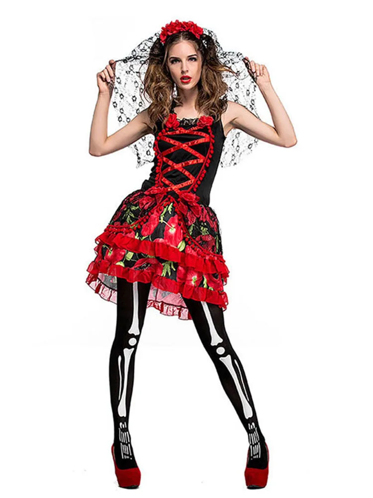 

Хэллоуин Скелет Призрак Невесты Доктор Террор Костюм Принца Полиэстер Материал Традиционный Китайский Этнический Женский Кл...