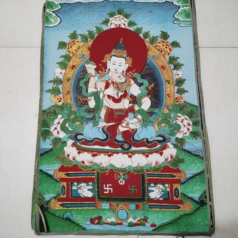 Tibet Tibetan Cloth Silk the Buddha of purification Vajrasattva Thangka Tangka Embroidery Painting Embroidery Hanging Pictures