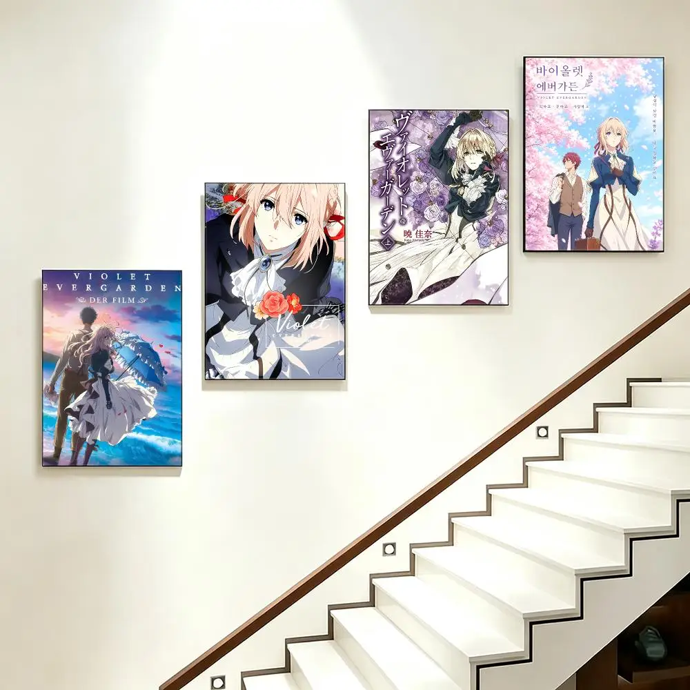 anime Violet Evergarden Poster Poster HD  Printing Soothing and Cream Style Home Decor for the Living Room cafes Gift Giving