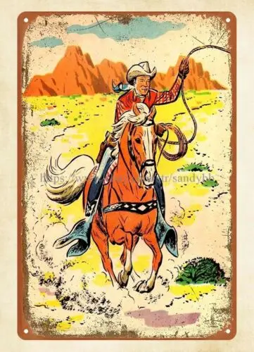 bar club garage design Roy Rogers King of the Cowboys, 1953 metal tin sign