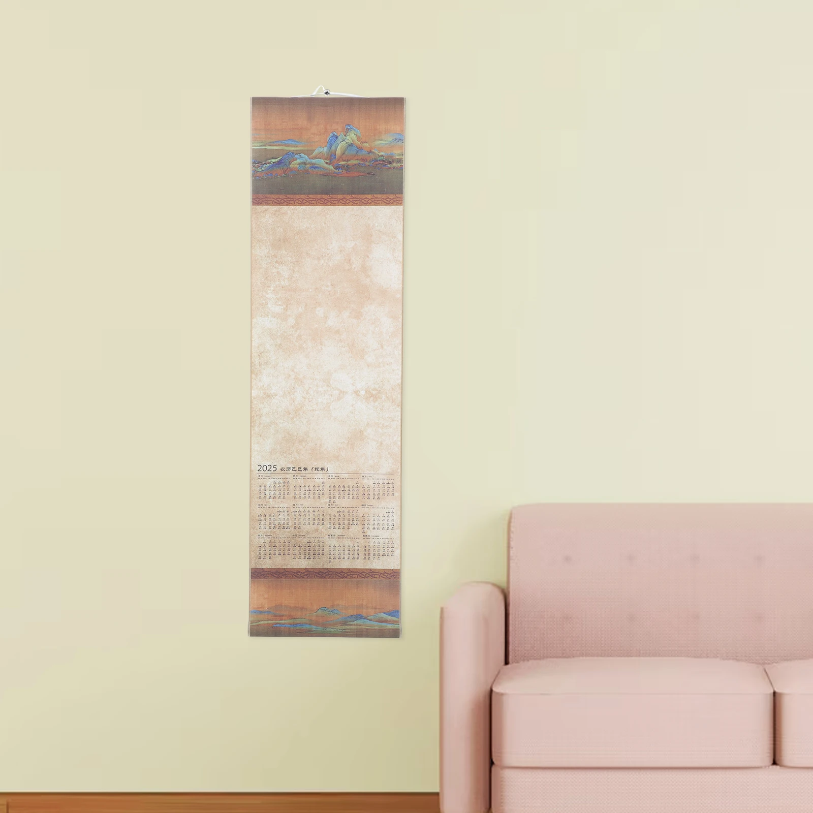 2025년 벽걸이 달력 종이 블랭크 스크롤 중국 서예 그림 쓰기용 롤 달력 가정용