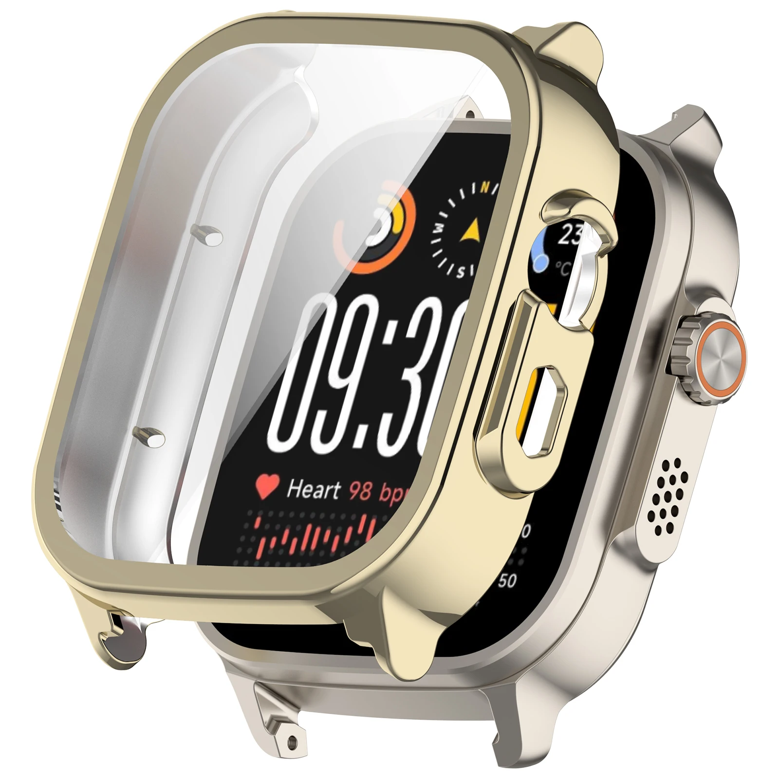

Защитный чехол из ТПУ с полным покрытием для Realme Watch 5, гальваническое покрытие - светло-золотой