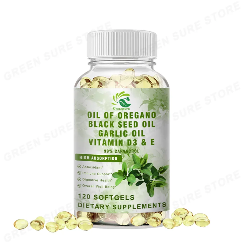 

Organic Oregano Oil Capsules - With 99% High Concentrate Carvacrol - Digestive Support, Gastrointestinal Health, Immune Support