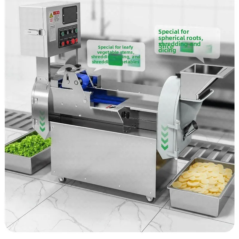 Commercial double-head vegetable cutter, large multi-functional hotel canteen vegetable cutter