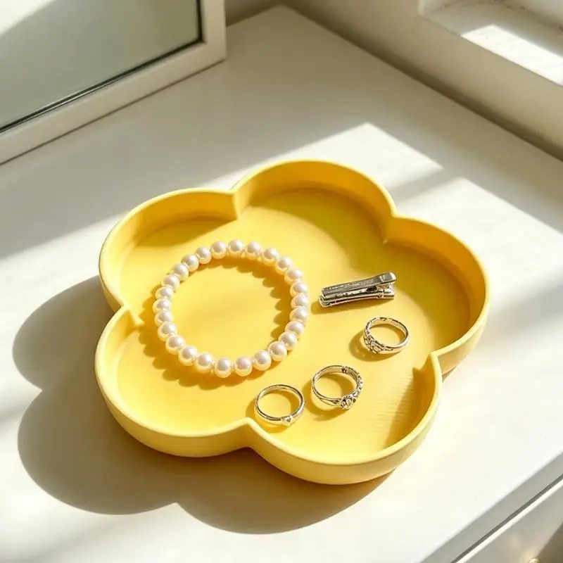 E8BD Flower Shaped Jewelry Dish,Decorative Tray Rings Holder Jewelry Organizers,Trinket Dish for Home Party Wedding Decors