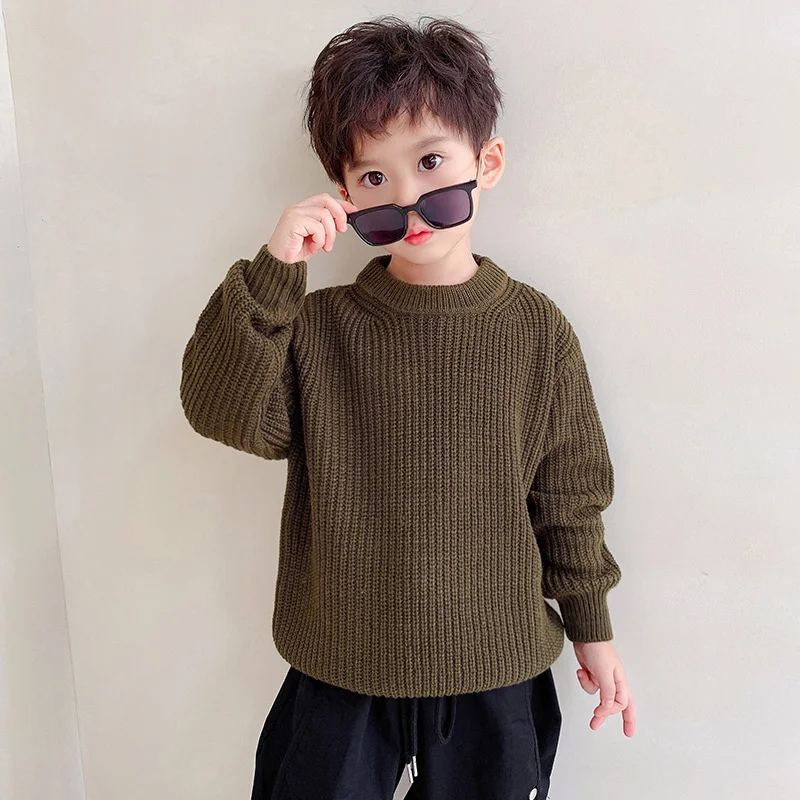 Boys Woolen Sweater Jacket Cotton Windbreak 2025 Charming Plus Thicken Autumn Winter Outwear Christmas Warm Children's Clothing