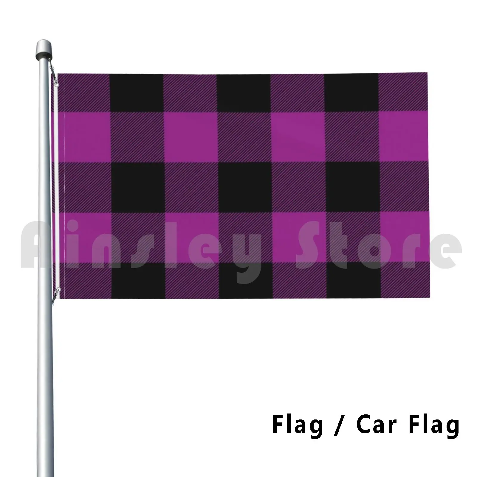 Purple & ; Black Plaid Cloth Face Flag Car Flag Funny Quarantine Face Inhale Breath Oxygen