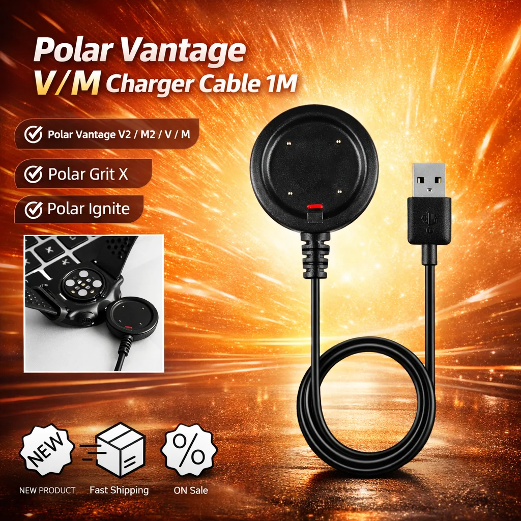 For Polar Vantage V2 / M2 / V / M, Grit X, Ignite Smartwatch USB Charging & Data Cable, 1M Replacement Charger