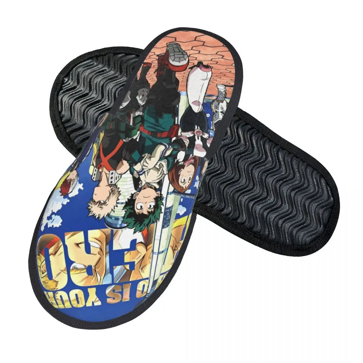 Winter Home Cotton Slippers My Heros Academias Accessories Household Fur Slippers Slides Indoor Cozy Anti Slip Slides