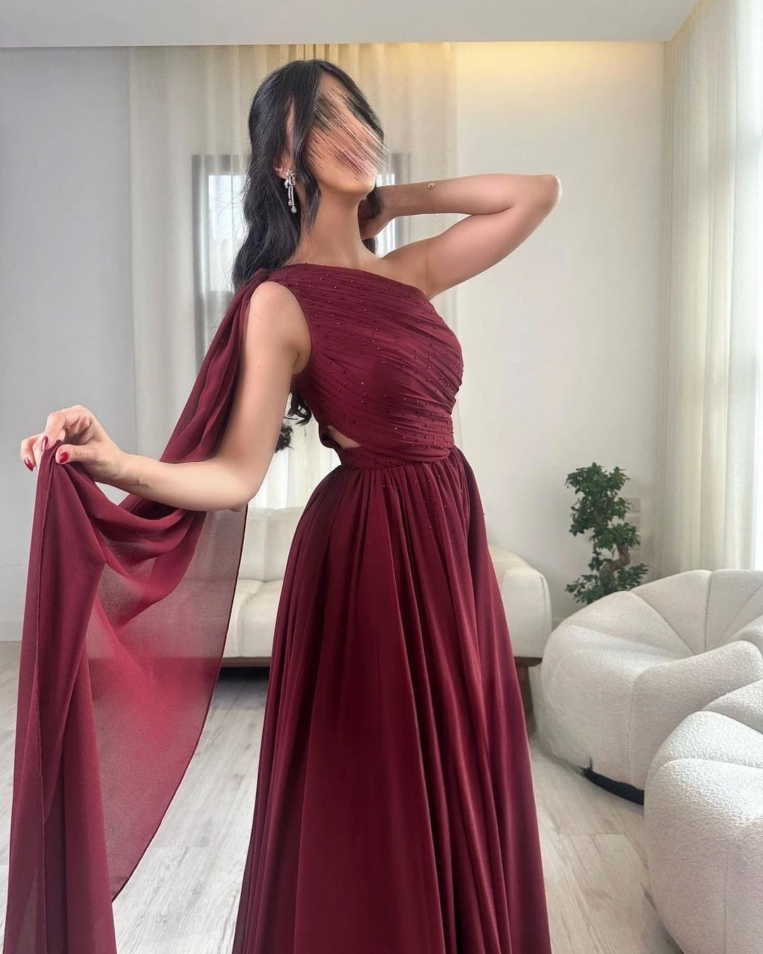 A-Line One Shoulder Prom Dresses Strapless Sleeveless Evening Dress 2023 Saudi Arabia Women\'s Formal Request Party Wedding