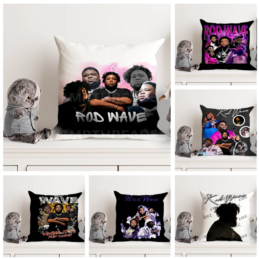 Classic R-Rod W-Wave Rapper Transparent Pillow Case Double Sided Printed Cushion Cover Soft Short Plush Sofa Decorative Home Dec