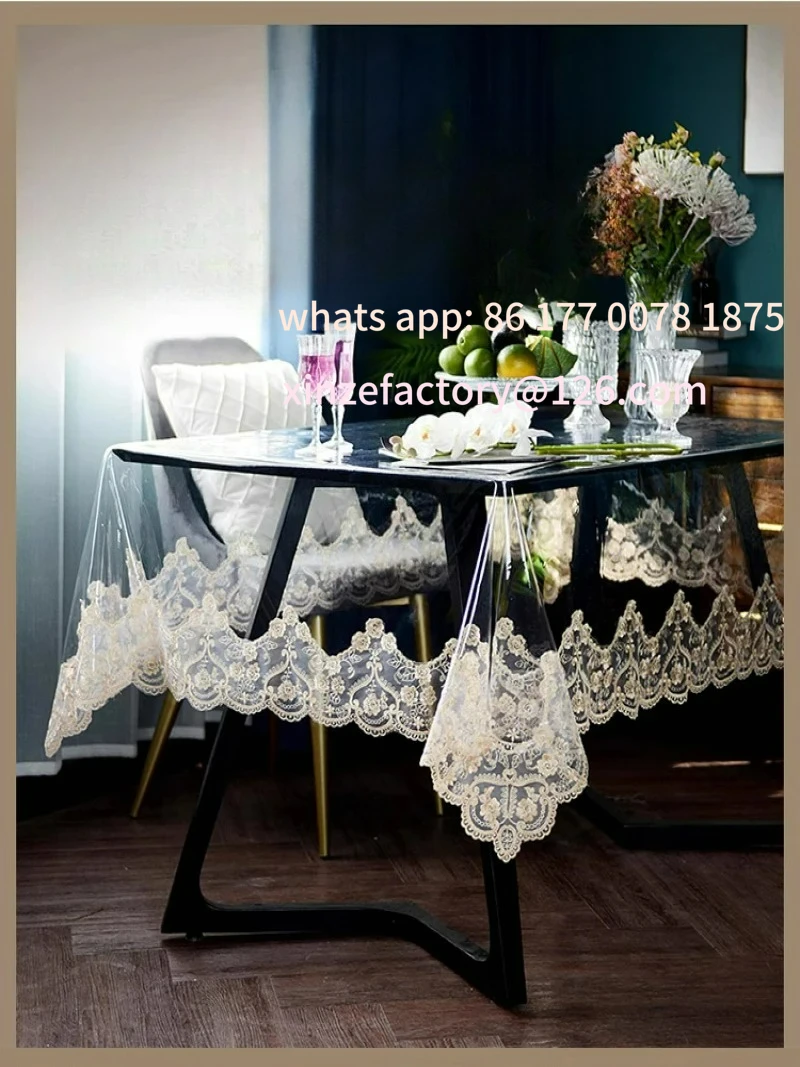 Customizable Wash-Free Waterproof Pvc Soft Glass Tablecloth Oil-Proof Tea Table Tablecloth Tablecloth Pvc Soft Glass Wash-Free