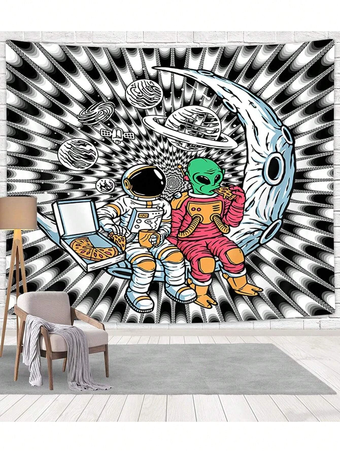Cool Alien Print Tapestry Flag Wall Art Aesthetic Room Decor Home Decoration