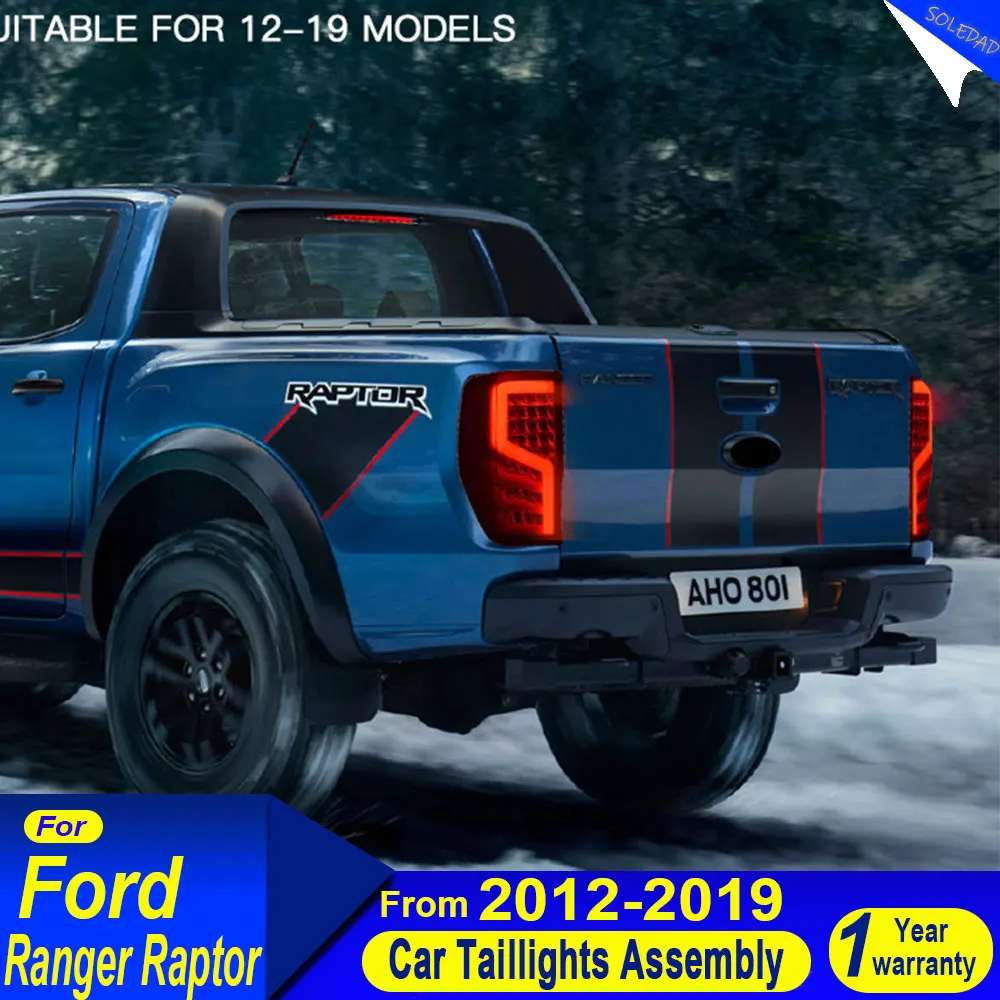 زوج سيارة أضواء خلفية لفورد رينجر رابتور T6 الضوء الخلفي 2012 2013 2014 2015 2016 2017 2018 2019 كامل LED مجموعة مصابيح خلفية #3