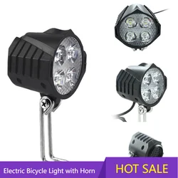 Ebike E-Bike 12V 24V 36V 48V 60V 72V Electric Bicycle Light with Horn Waterproof High Quality Headlight Horn Set Front Headlight