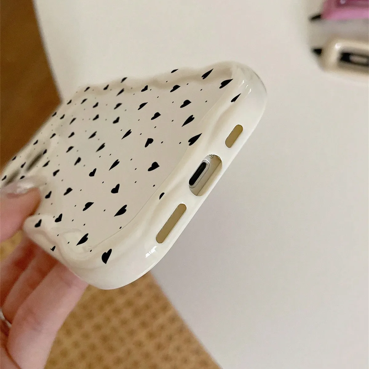 Cute Love Heart Sunflower Smile Bracket for IPhone 14 Pro Max 13 12 11 Pro Max XS Max XR 7 8 Plus 6 6S Clear Soft Wavy Cover