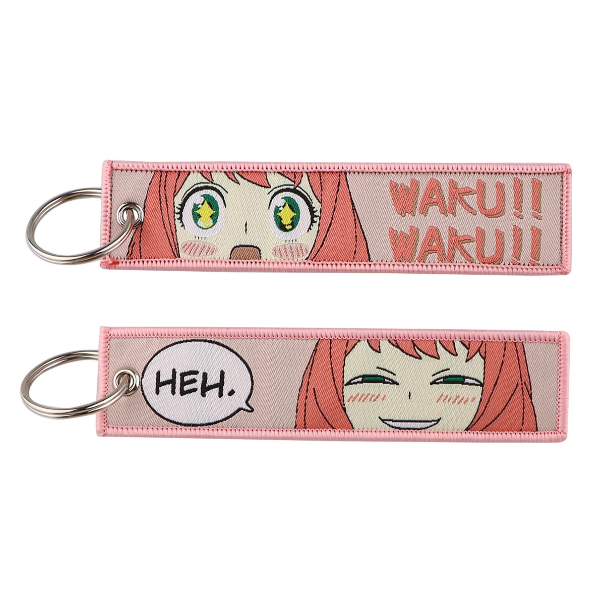 Anime Key Tag Embroidered Cute Keychain For Motorcycles Cars Bag Backpack Chaveiro Key Ring Fashion Key Fobs Gifts