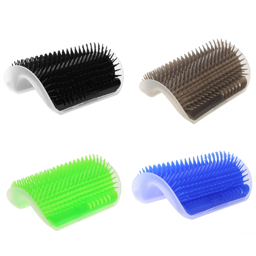 Canto removível Coçar Pet Comb, gato esfregando escova, depilação, massagem, Pet Grooming, suprimentos de limpeza, Scratcher