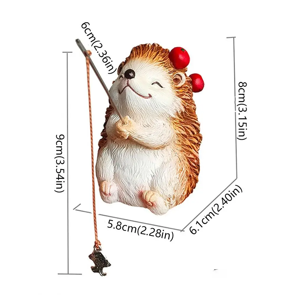 الإبداعية لطيف القنفذ الصيد زخرفة مضحك الراتنج البسيطة القنفذ تمثال اليدوية القنفذ تمثال حوض السمك