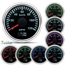 52mm Gps Speedometer 30km/h 60km/h 120km/h 200km/h Speed Gauge with GPS Antenna 7 color Backlight for 12V Car Boat