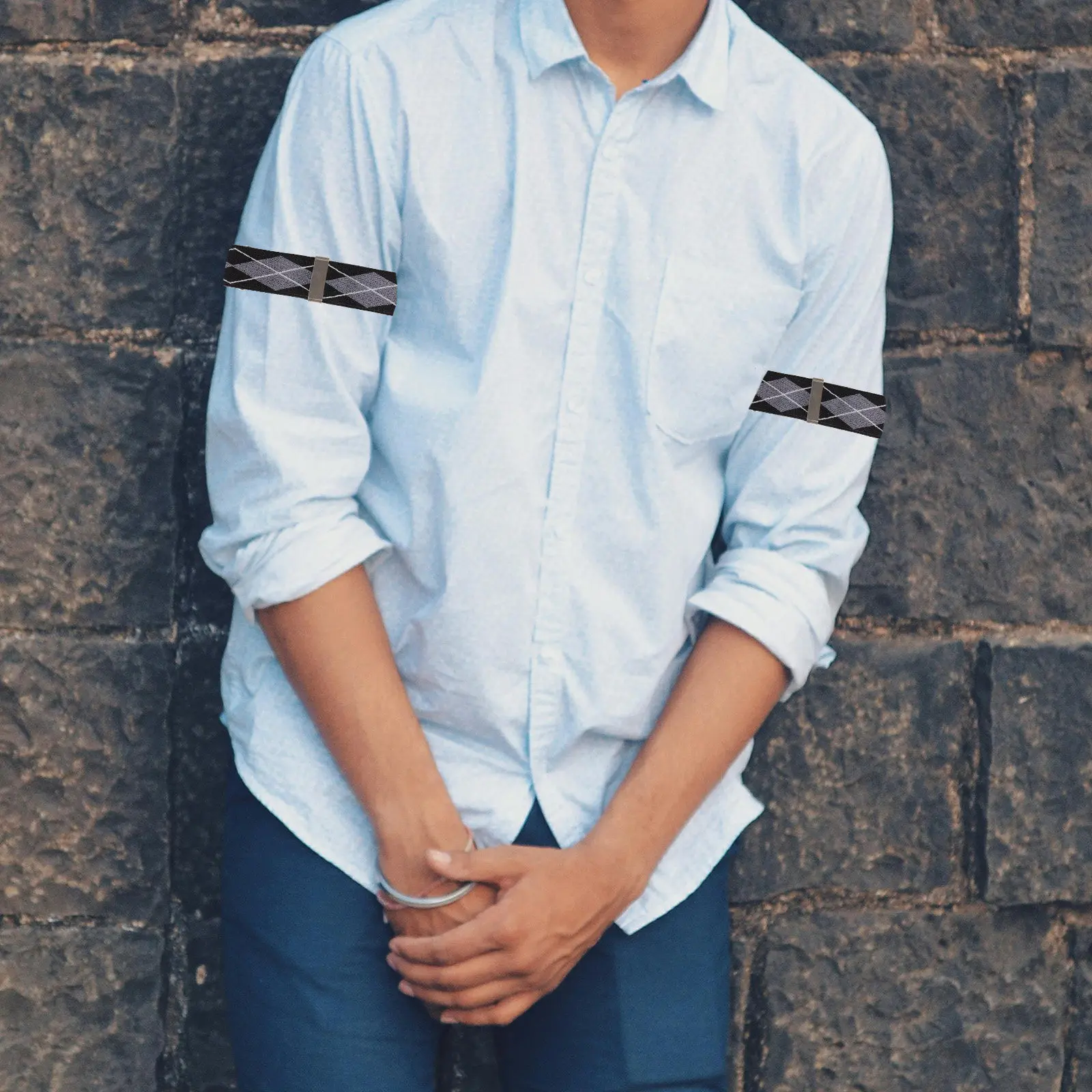 2Pcs Stylish Elastic Armband Sleeve Holders Multi-Functional Shirt Garters for Men Women Comfortable Deformation-Resistant