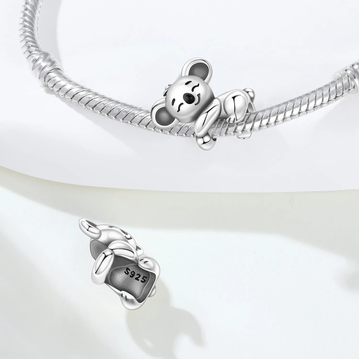 Orstarry S925 Sterling Silver Charm Cute Animal Bead Koala Pendant Original For Bracelets Jewelry Making Women Birthday Gifts