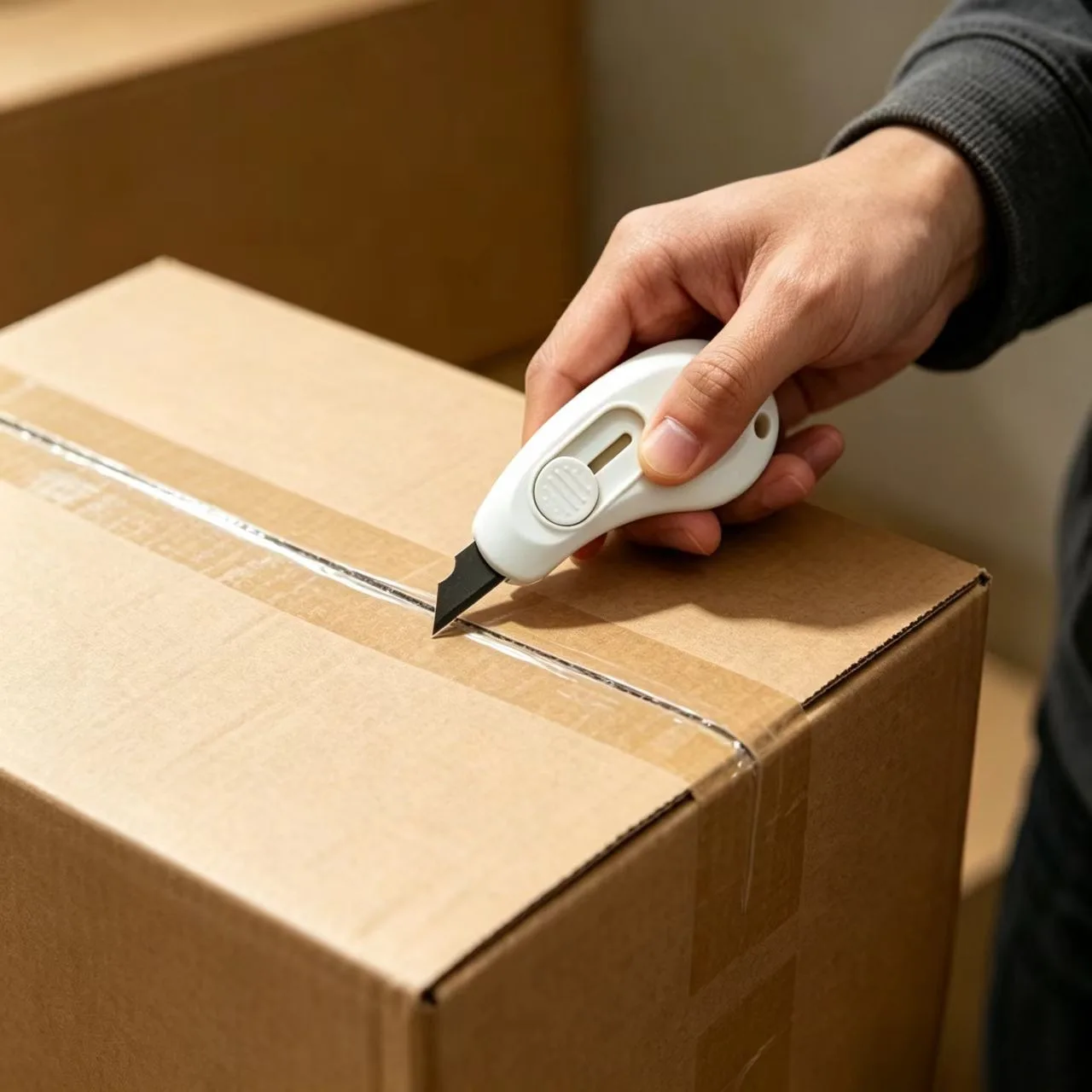 Portable Mini Utility Knife, Cute Retractable Box Cutter, Compact Handy Package Opener for Shipping Boxes, Sharp Safe & Easy to