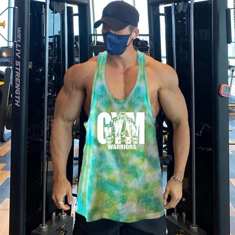 Summer Camouflage Mens Muscle Vest Y Back Gym Clothing Bodybuilding Fitness Tank Top Sleeveless Shirt Workout Stringer Singlets