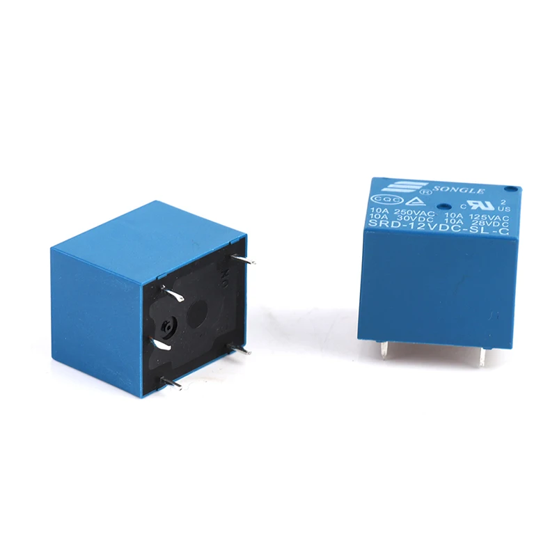 10pcs Blue Relays DC 5V 12V 24V SRD - 250VAC 10A 5PIN Power Relays